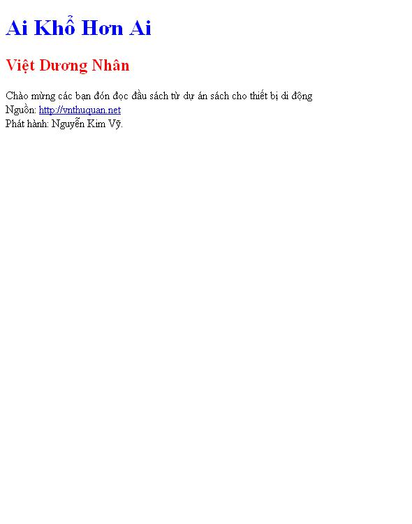 Ai Khổ Hơn Ai