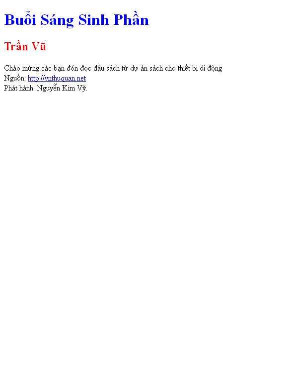Buổi Sáng Sinh Phần