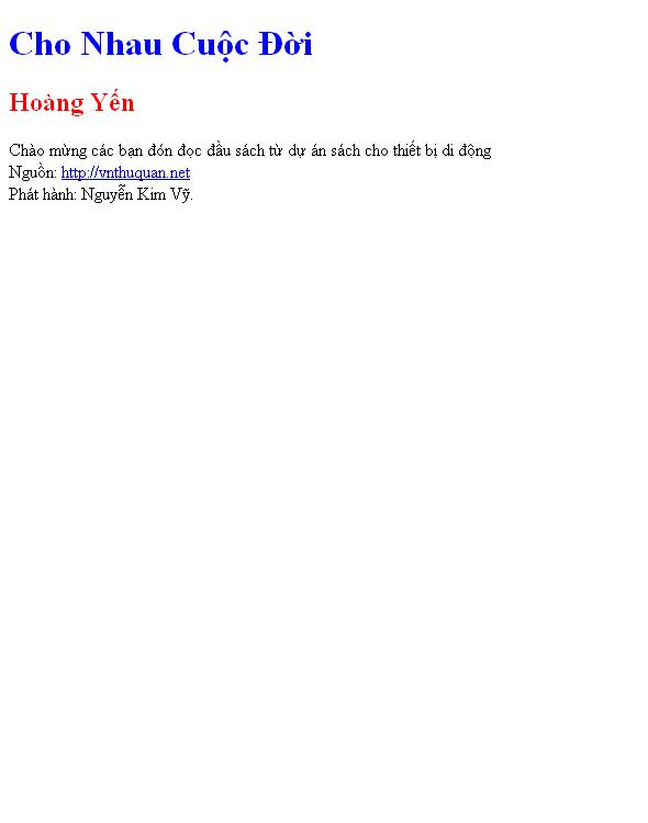 Cho Nhau Cuộc Đời