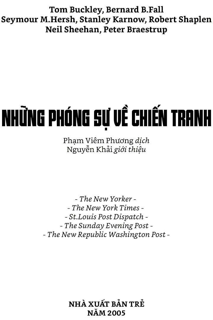 Những Phóng Sự Về Chiến Tranh