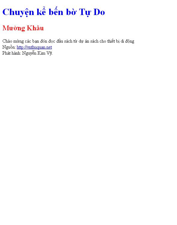 Chuyện kể bến bờ Tự Do