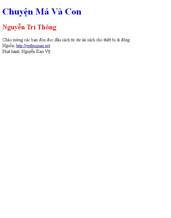 Chuyện Má Và Con
