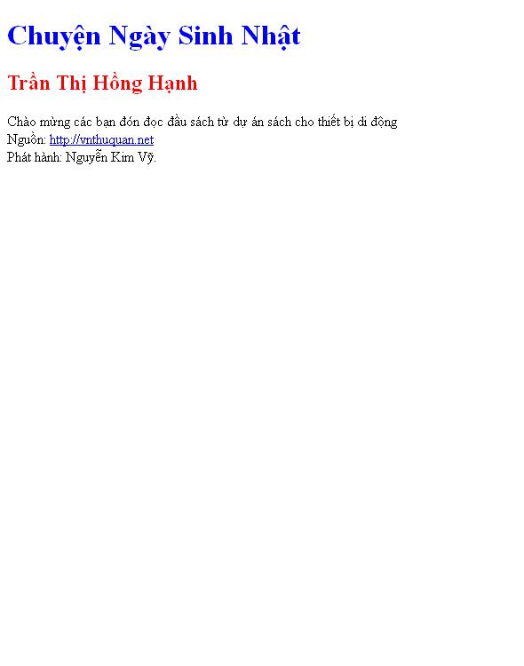 Chuyện Ngày Sinh Nhật