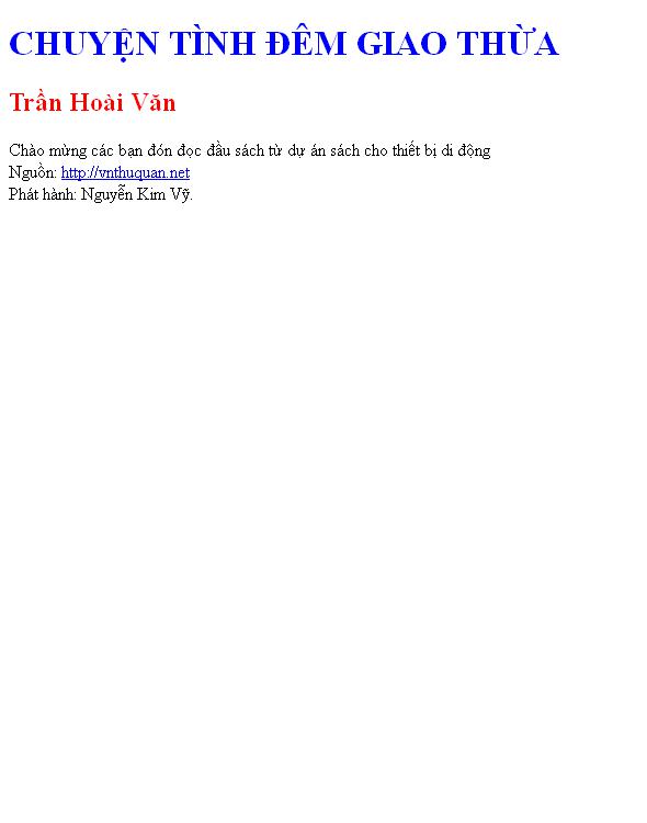 CHUYỆN TÌNH ĐÊM GIAO THỪA