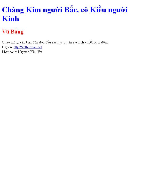 Chàng Kim người Bắc, cô Kiều người Kinh