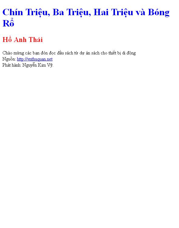 Chín Triệu, Ba Triệu, Hai Triệu và Bóng Rổ