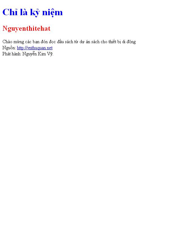 Chỉ là kỷ niệm