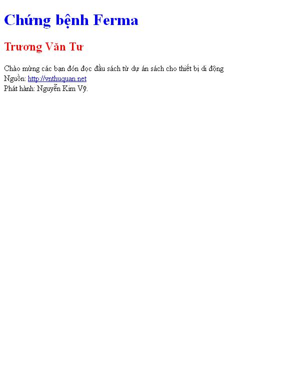 Chứng bệnh Ferma