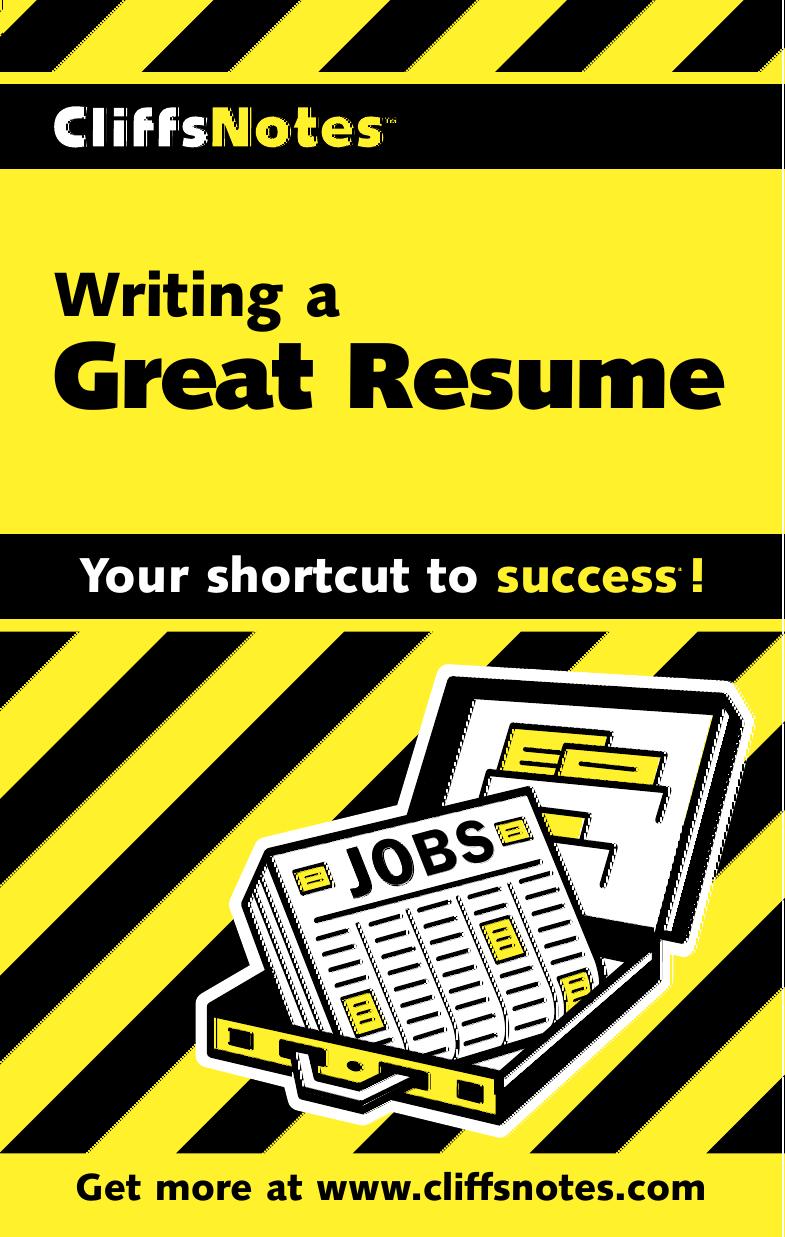 CliffsNotes Writing a Great Resume