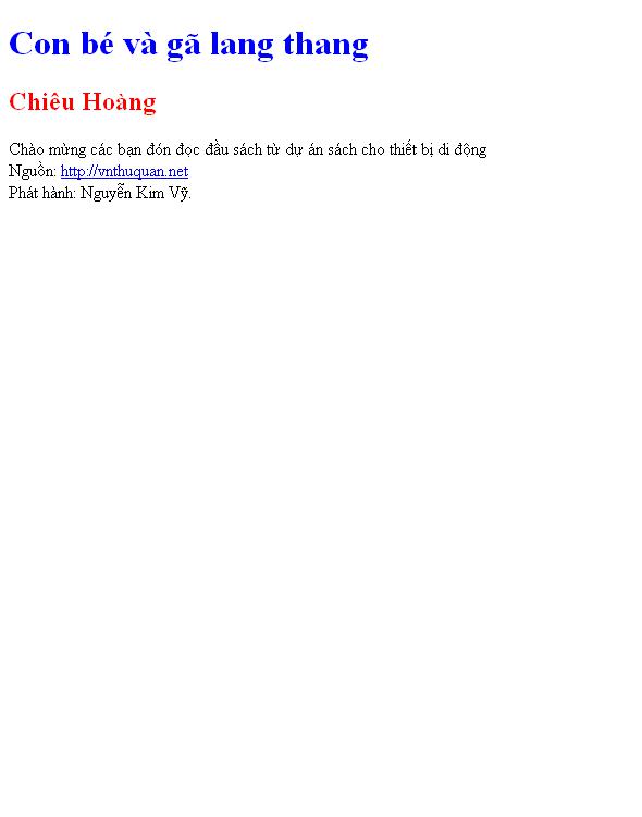 Con bé và gã lang thang