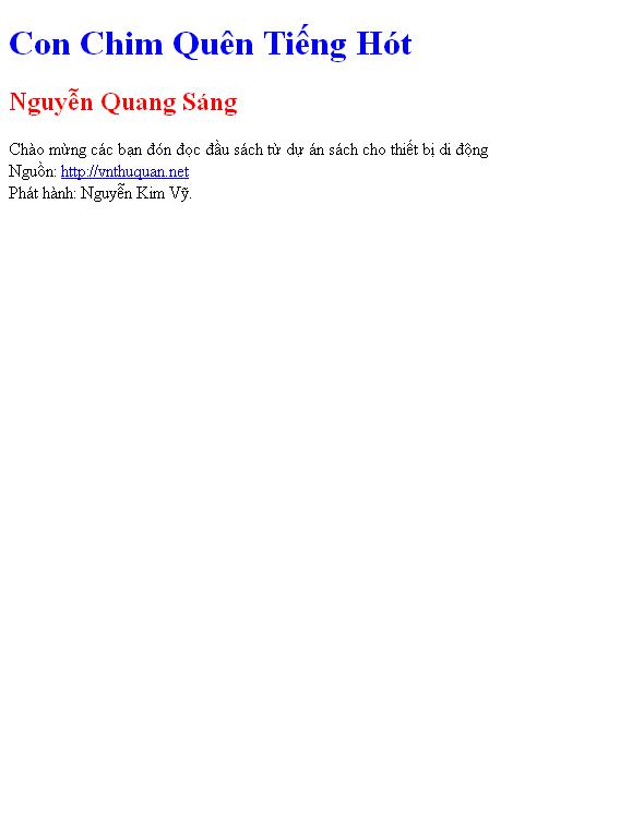 Con Chim Quên Tiếng Hót
