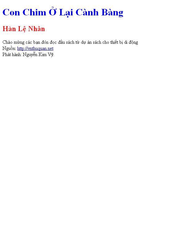 Con Chim Ở Lại Cành Bàng