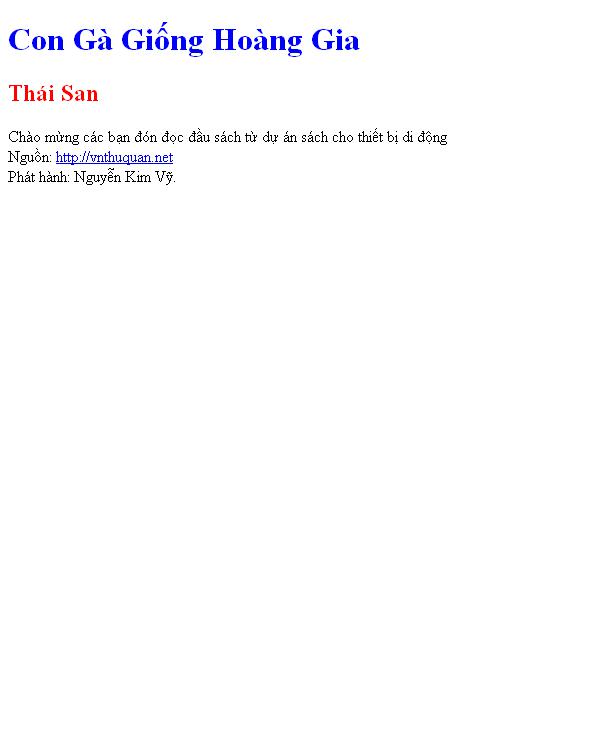 Con Gà Giống Hoàng Gia