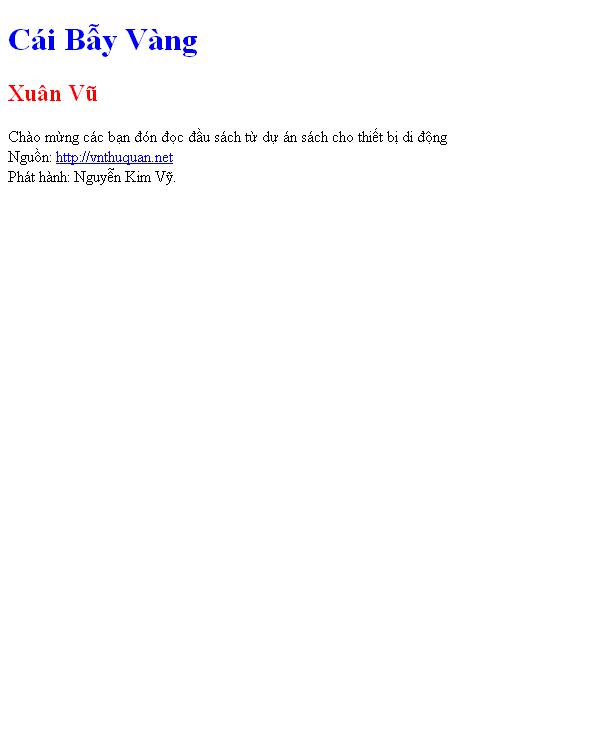 Cái Bẫy Vàng