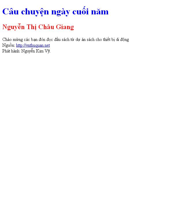 Câu chuyện ngày cuối năm