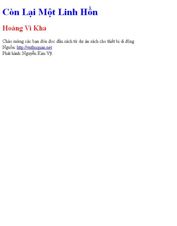 Còn Lại Một Linh Hồn