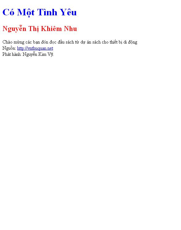 Có Một Tình Yêu