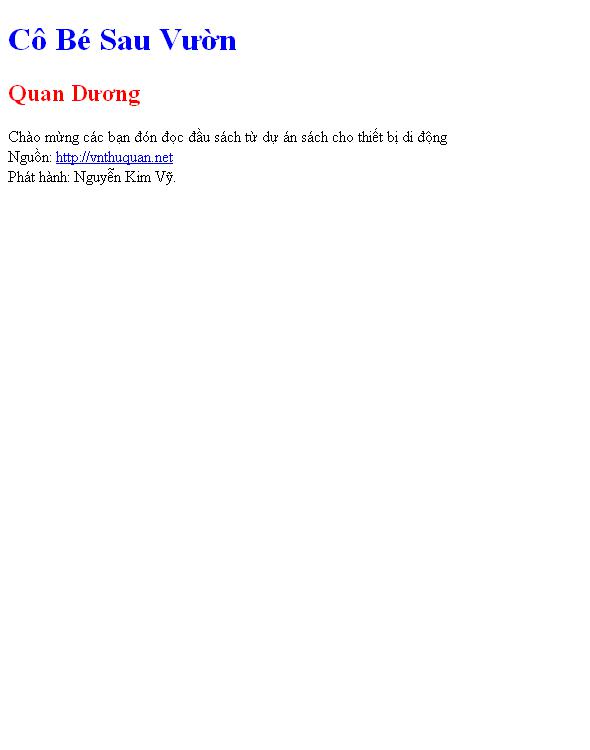 Cô Bé Sau Vườn