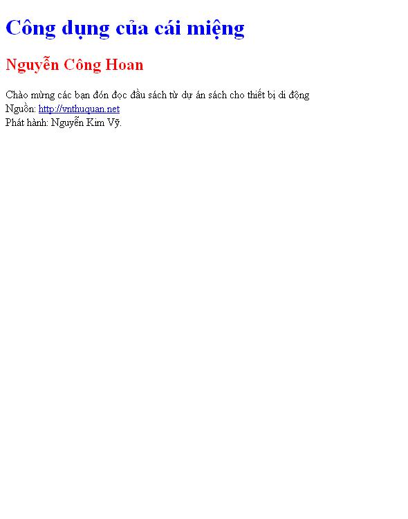 Công dụng của cái miệng