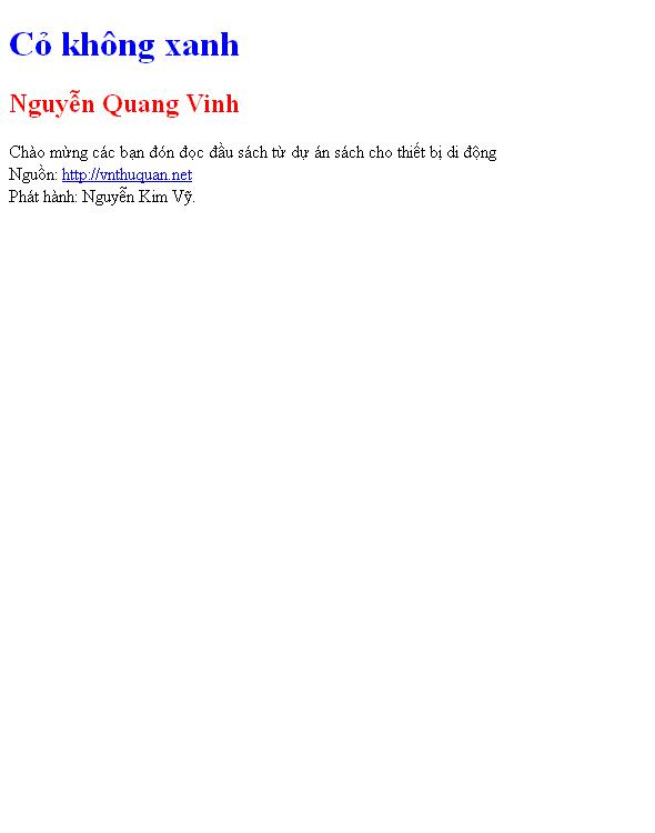 Cỏ không xanh