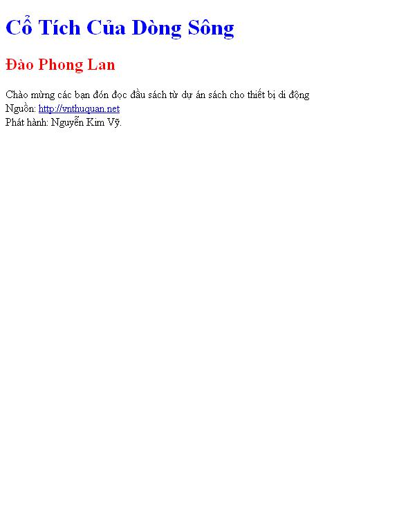 Cổ Tích Của Dòng Sông