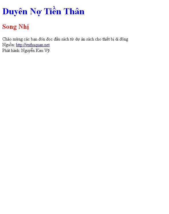 Duyên Nợ Tiền Thân