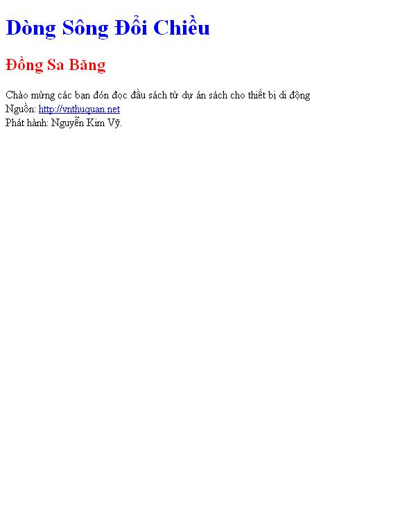 Dòng Sông Đổi Chiều