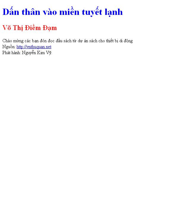 Dấn thân vào miền tuyết lạnh