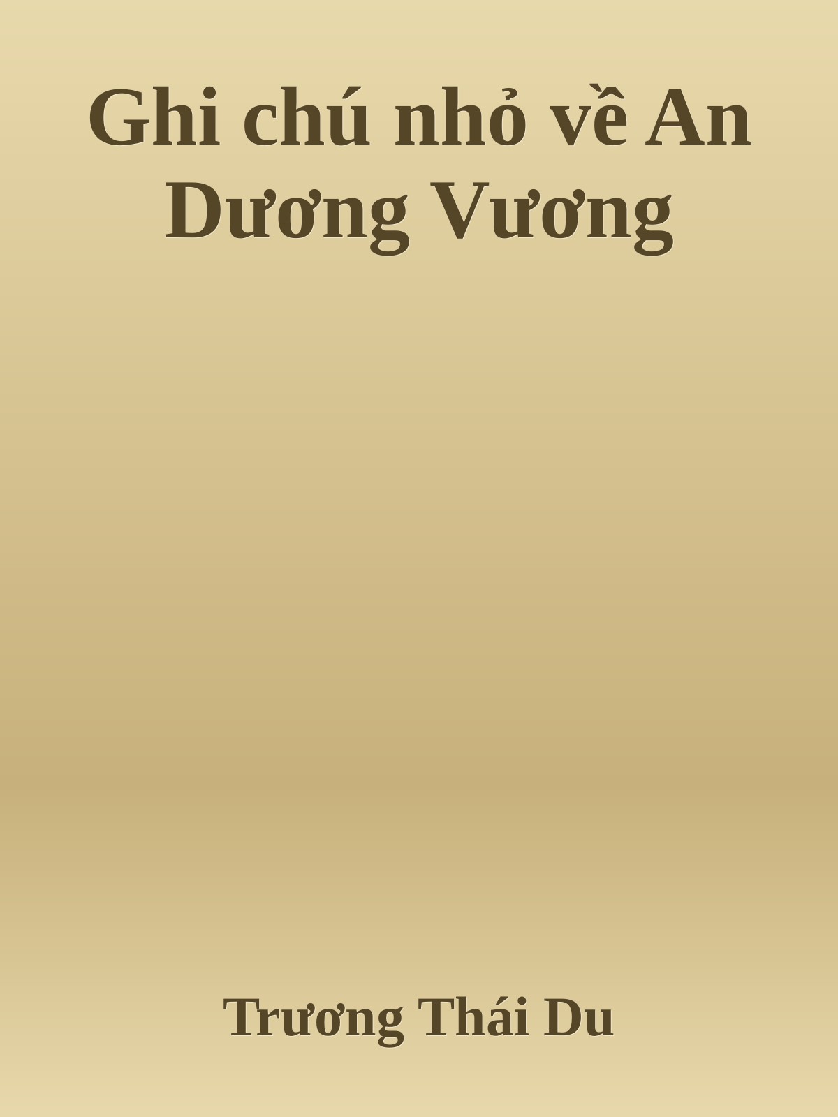 Ghi chú nhỏ về An Dương Vương