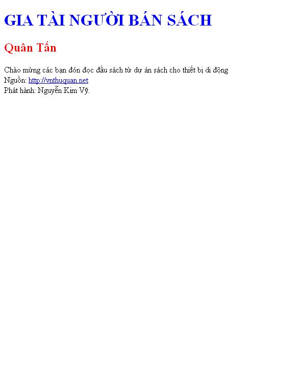GIA TÀI NGƯỜI BÁN SÁCH