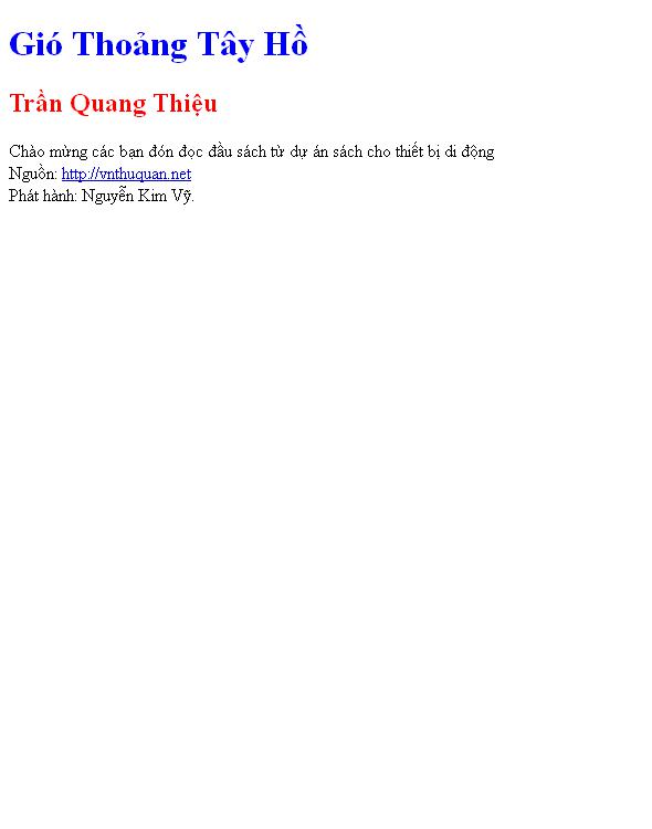 Gió Thoảng Tây Hồ