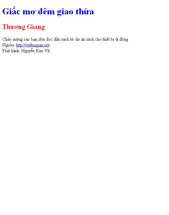 Giấc mơ đêm giao thừa