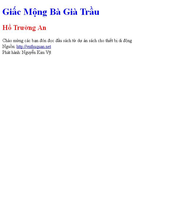 Giấc Mộng Bà Già Trầu