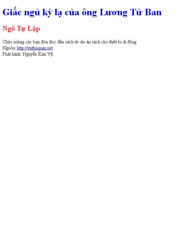 Giấc ngủ kỳ lạ của ông Lương Tử Ban