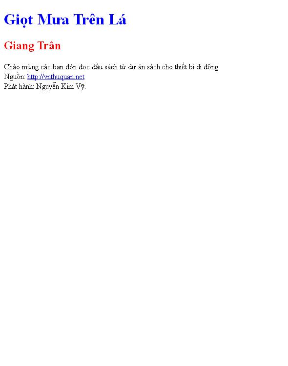 Giọt Mưa Trên Lá