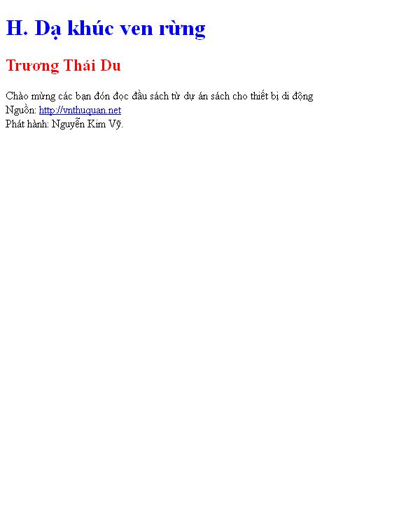 H. Dạ khúc ven rừng