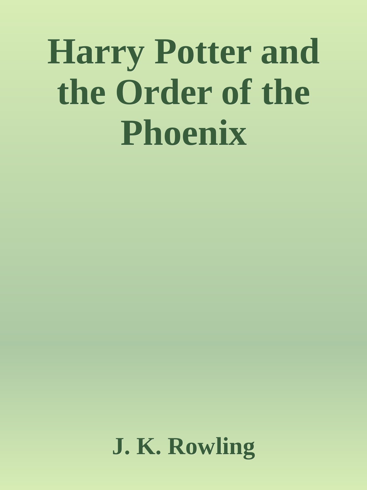 Harry Potter and the Order of the Phoenix