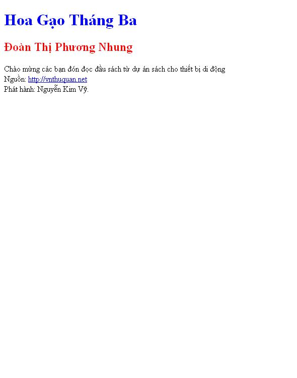 Hoa Gạo Tháng Ba