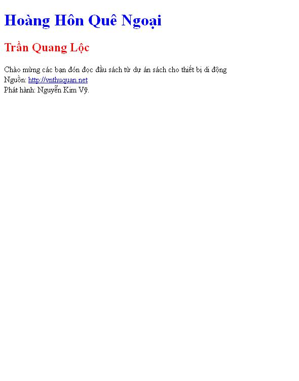 Hoàng Hôn Quê Ngoại