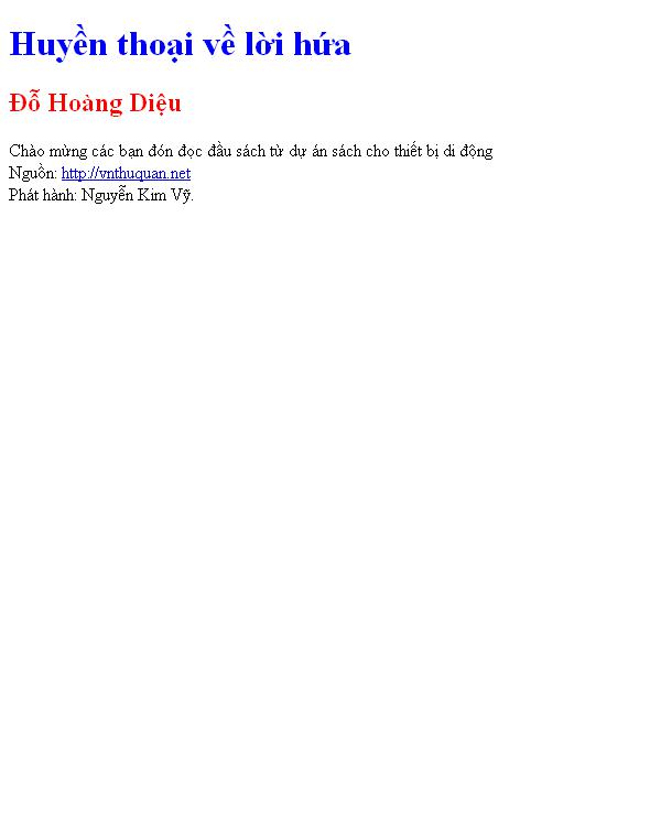 Huyền thoại về lời hứa