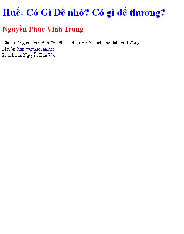 Huế: Có Gì Để Nhớ? Có Gì Để Thương?
