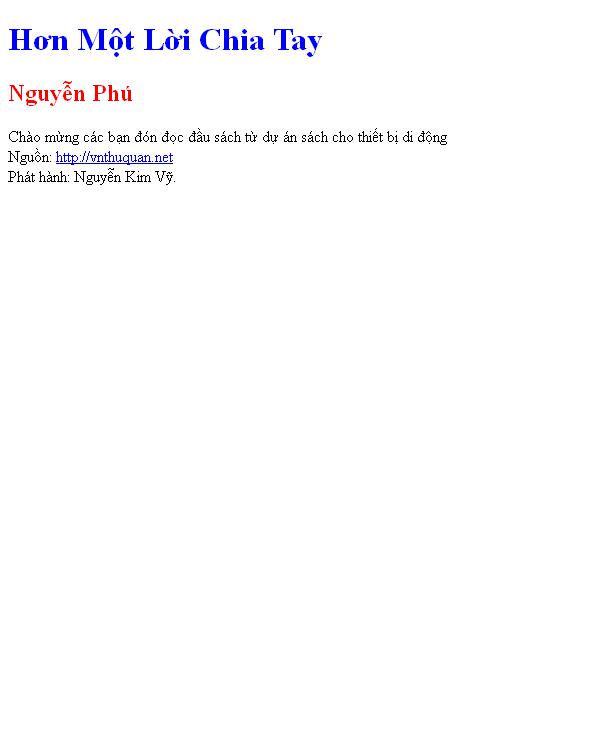 Hơn Một Lời Chia Tay