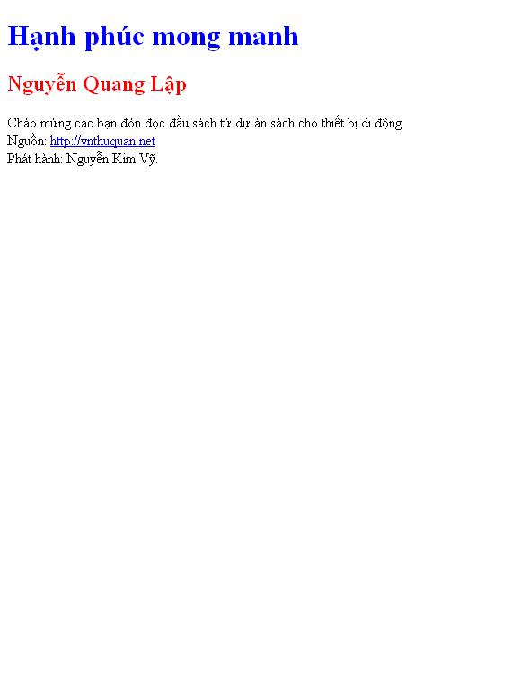 Hạnh phúc mong manh