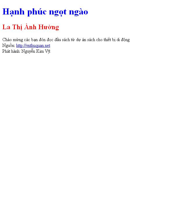 Hạnh phúc ngọt ngào