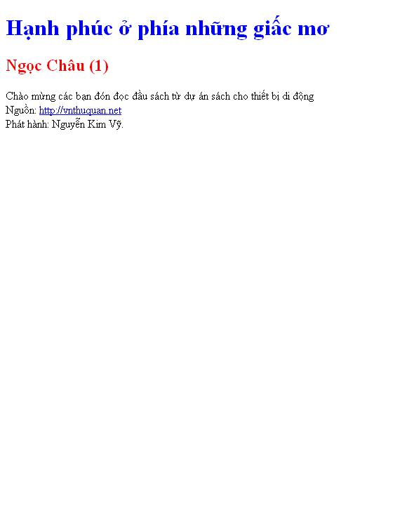 Hạnh phúc ở phía những giấc mơ
