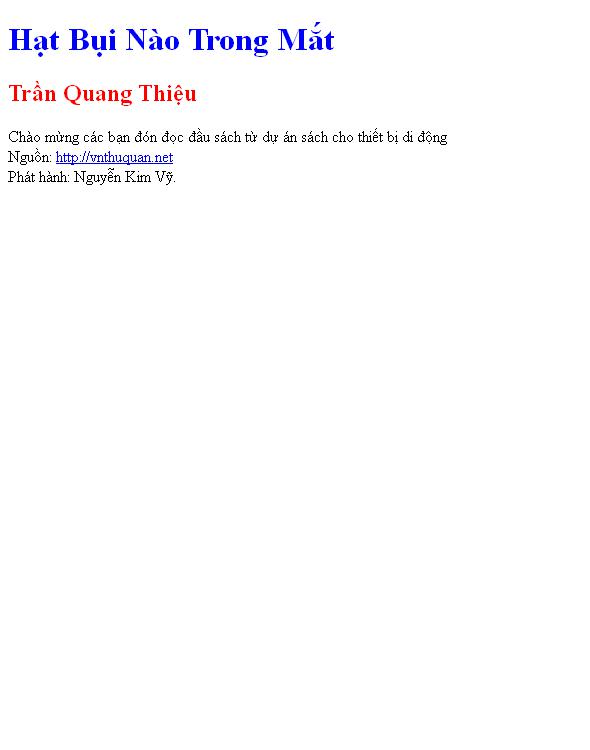 Hạt Bụi Nào Trong Mắt