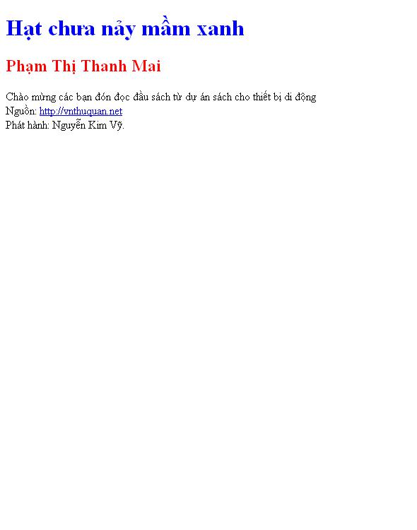 Hạt chưa nảy mầm xanh