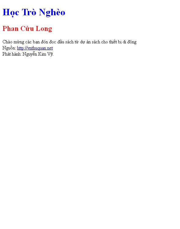 Học Trò Nghèo