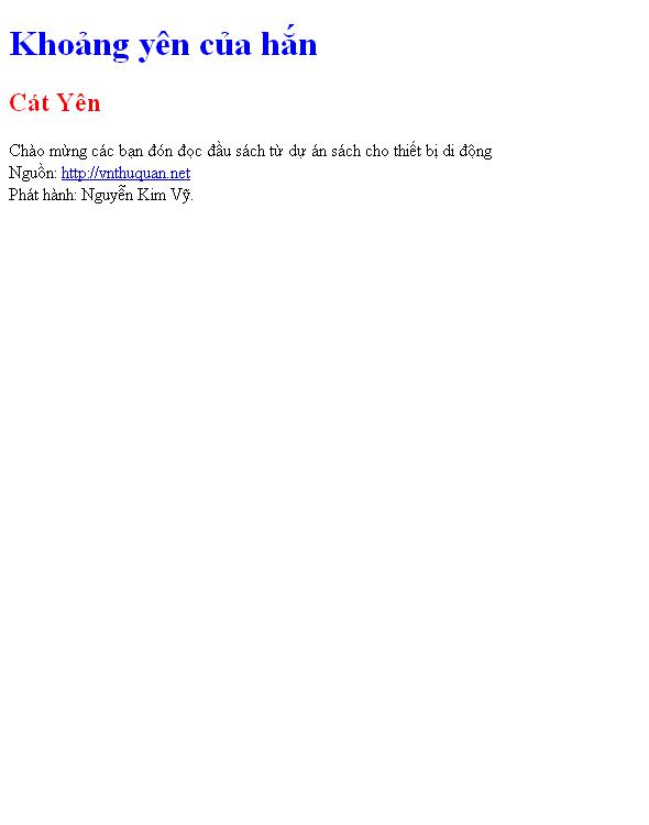 Khoảng yên của hắn