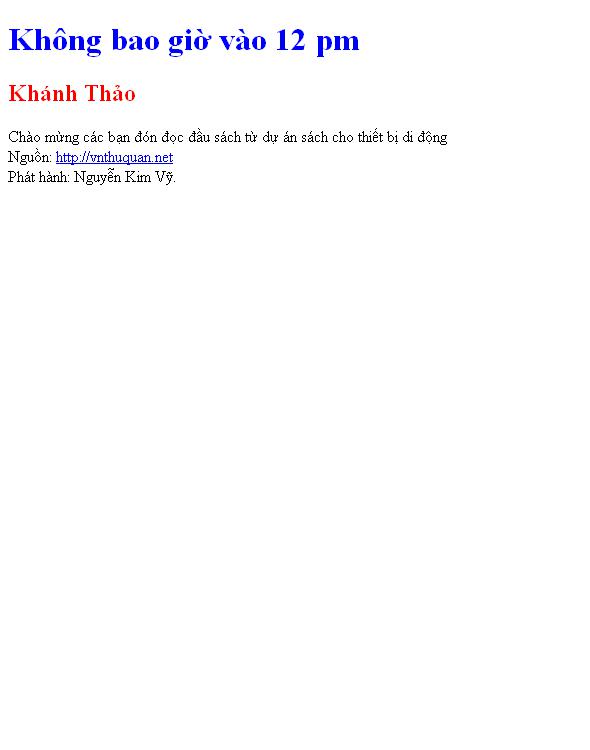 Không bao giờ vào 12 pm